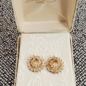 Vintage Marvella Rhinestone Earings In Original Box (C8)**